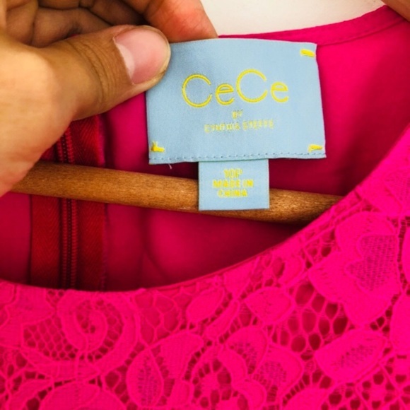 🎂NWT CeCe by Cynthia Steffe - Fuchsia “November” Lace Dress - 10P - Picture 3 of 5